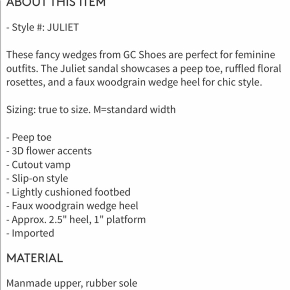 GC Shoes - Juliet Floral Wedge Sandal - Picture 6 of 6